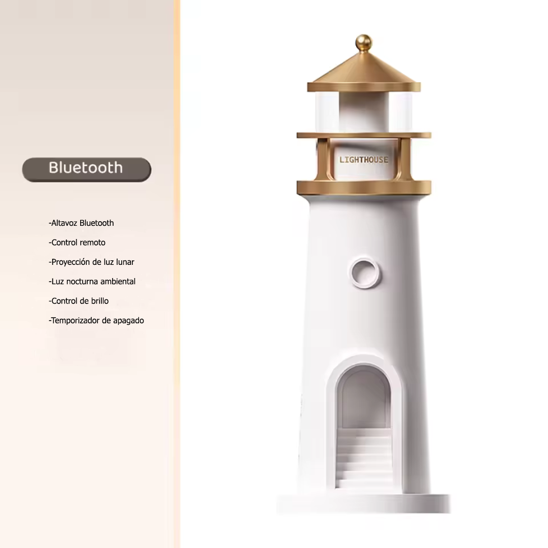 Lampara de faro con proyector lunar incluido.