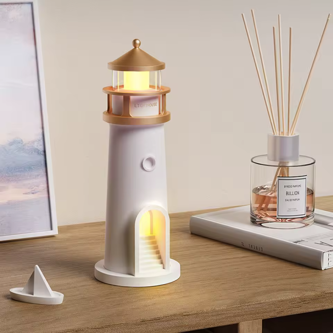 Lampara de faro con proyector lunar incluido.